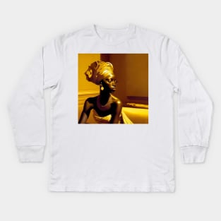 [AI Art] Ponderance… inspired by the works of Edward Hopper Kids Long Sleeve T-Shirt